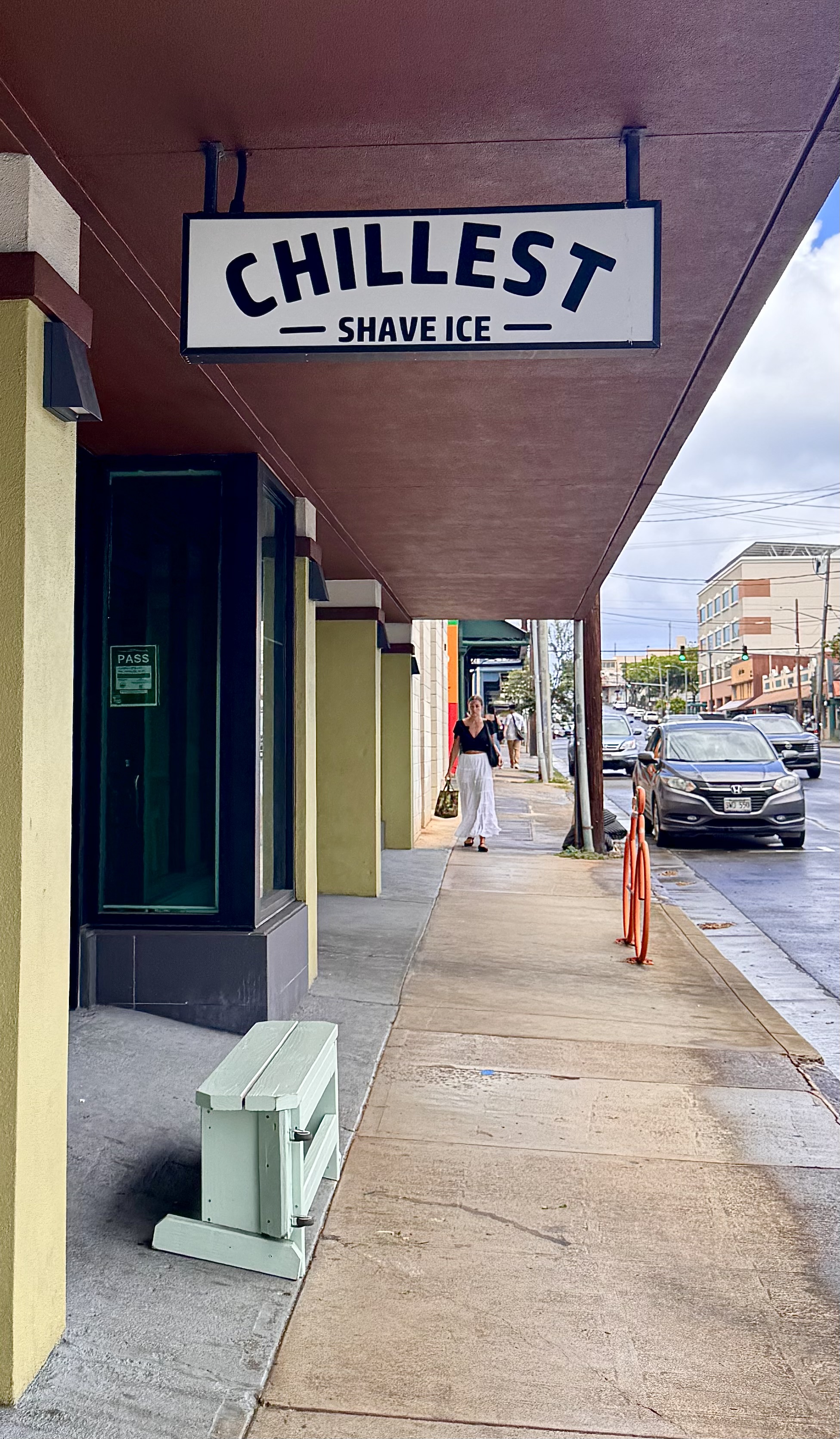 Chillest Shave Ice storefront sign in Kaimuki, Honolulu